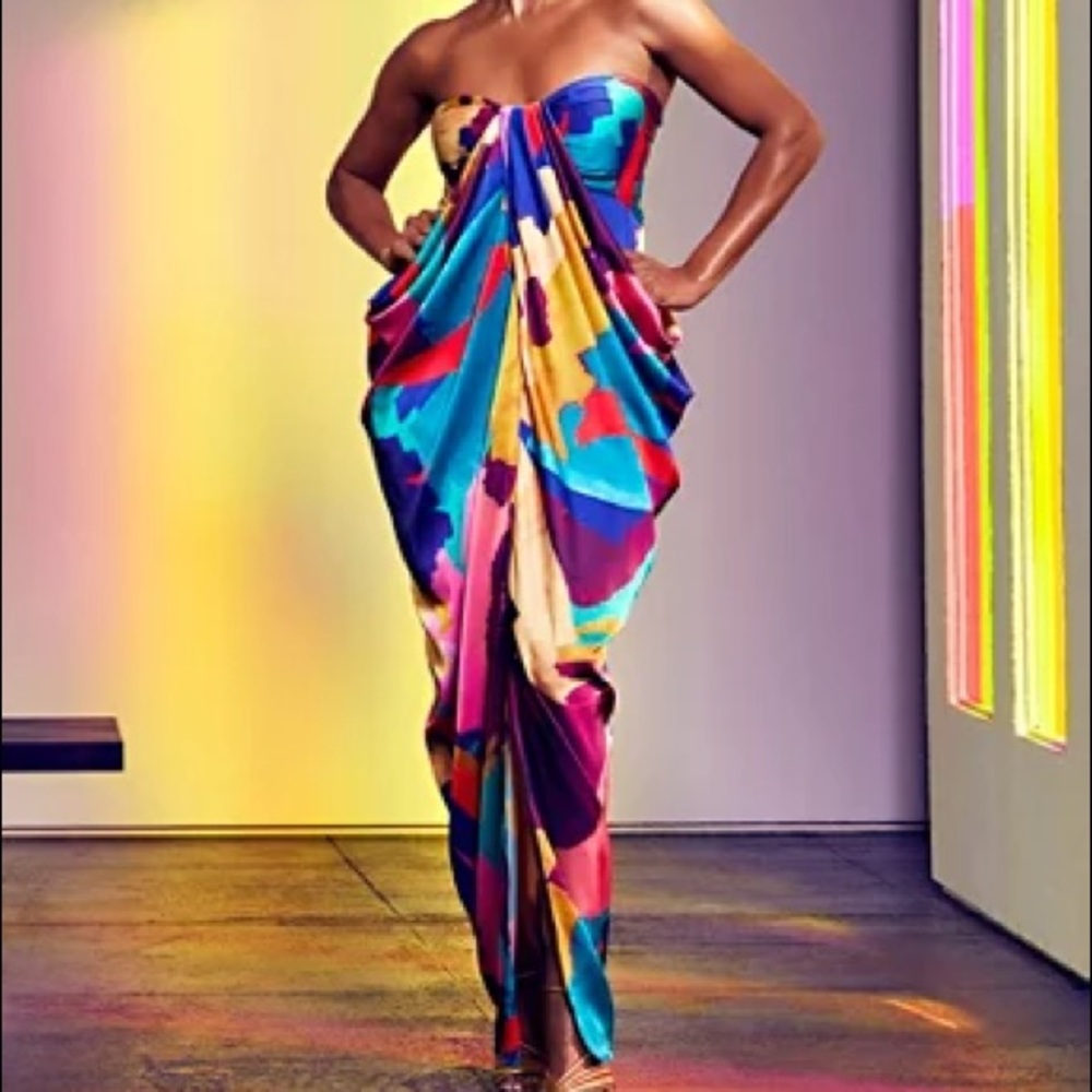 Multicolor Strapless Dress - Gabrielle Union Collection size small